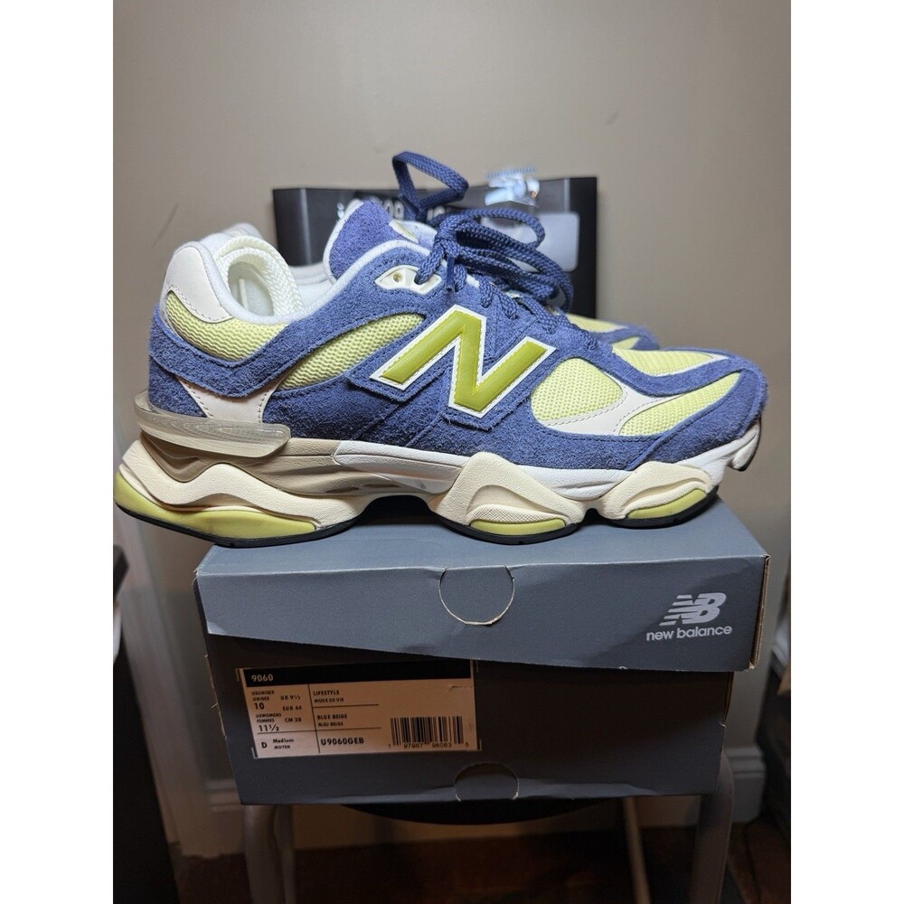 New Balance 9060 Indigo Moss Purple U9060GEB Size 10 Men’s OG Box Extra Laces